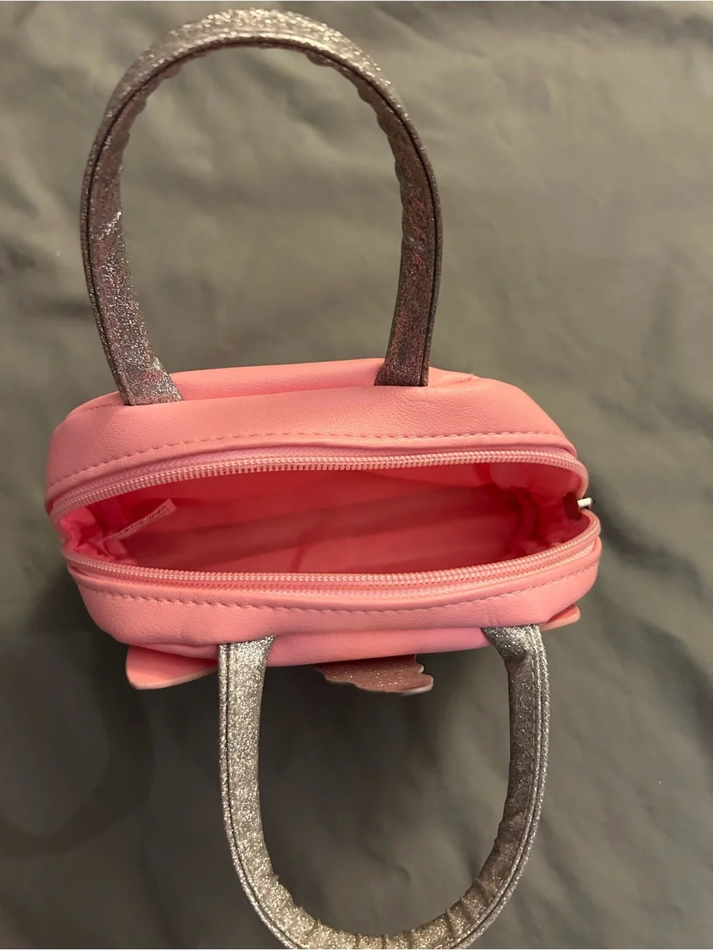Kids Pink Unicorn Handbag with Silver Accent